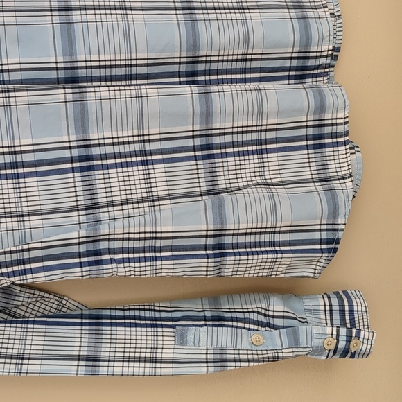 Patagonia Women's 4 Blue Plaid Button Up Shirt Roll Tab Sleeves Top - Picture 13 of 16